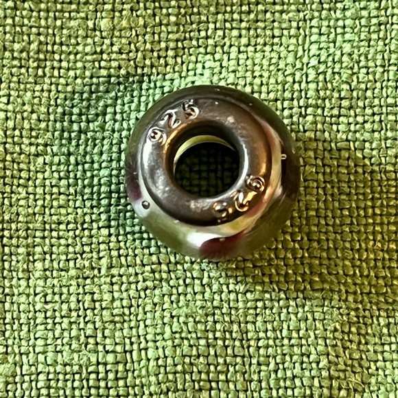 Pandora Murano glass charm in green with pink and white swirl pattern, 1 of 5 - Picture 5 of 6